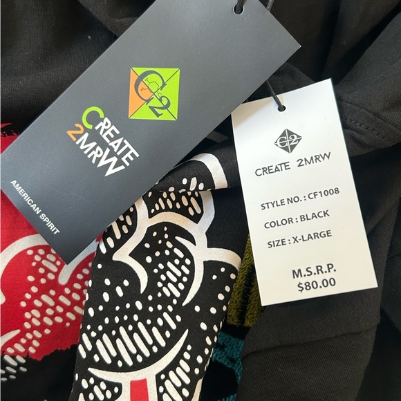 NWT Create 2mrw Men’s Long Sleeve Hoodie Tee - No Days Off - Picture 5 of 9